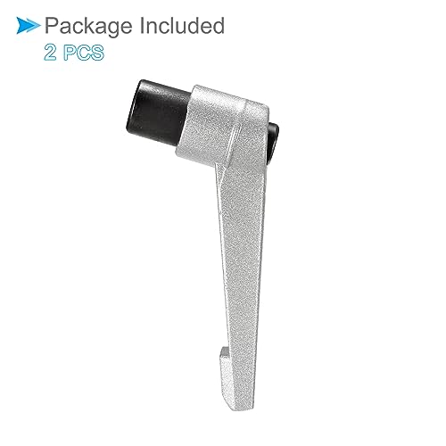 Image of Clamping Lever Handles, M8 Female Thread 72mm Lever, Adjustable Quick Release Locking Rotating Knobs Silver Tone - (Applications: for Lathe Machinery), 2-Pieces