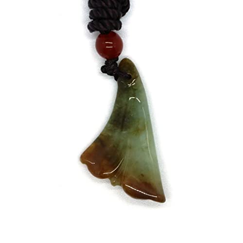 Pendentif en jade jadéite de Type A, fleur sculptée main pour élégance intemporelle FL-24