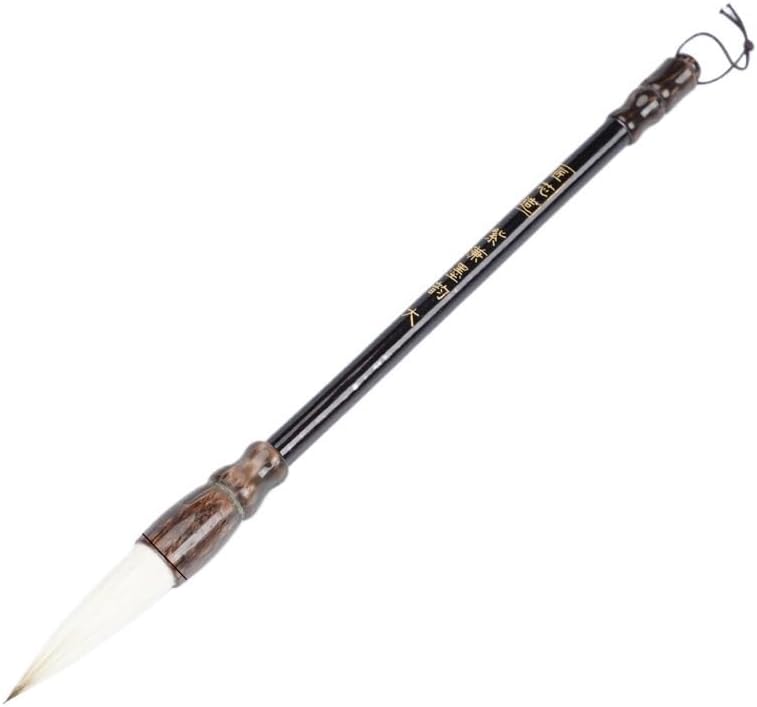 Calligraphy Brush with Wood Handle Traditional Ink Painting and Writing for Kanji Sumi Art Script Drawing and Creative Crafts(Large)
