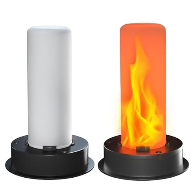 2 Pack Replacement Solar Light Tops with Flickering Flame,Waterproof Outdoor Solar Light Parts for Lantern (Top Size 3.35 inch, Bottom Size 2.87 inch),Hot Air Balloon Lanterns Replacement Kit