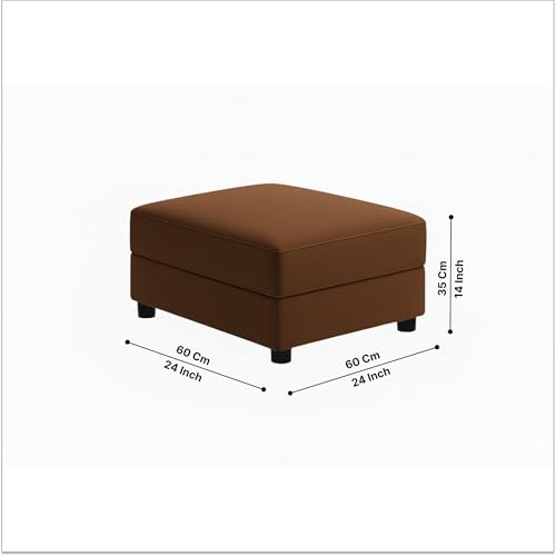 Image of Avion Natalia 3+2 Seater Sofa Set with Ottoman for Living Room Brown | Modern 6 Person Sofas Furniture | Fabric Sofa Set 6 Seater Couch for Guests Room Festival Gifts