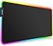 Alfombrilla de Ratón Gaming RGB Grande - 800x300x4mm Ordenador Extended XL Alfombrilla Gaming de Microfibras con Luz, Teclado y Alfombrilla de Ratón para Macbook, PC, Ordenador Portátil, Escritorio