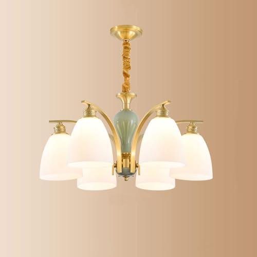 JNPGVTCD Lámpara de Techo Grande para Sala de Estar, Moderna lámpara de Cristal de Estilo Americano, para Comedor, guardarropa, Pantalla única de 5 Luces, para Islas de Cocina