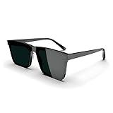 Premium Black Flat Lens with Matte Frame Sunglasses, Goggles For Men's and Women's UV Protected,Pack of 1