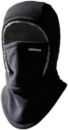 3 in 1 Hat with Scarf and Mask,Winter Windproof Sherpa Lined Hood Ski Mask,Convertible Balaclava Face Cover Hat Cap Scarf
