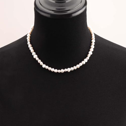 Natural Freshwater Baroque Pearl Necklace Cultured Pearls Beaded Choker for Women2