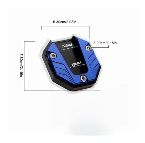 Support de béquille latérale de moto rouge avec plaque d'extension de base