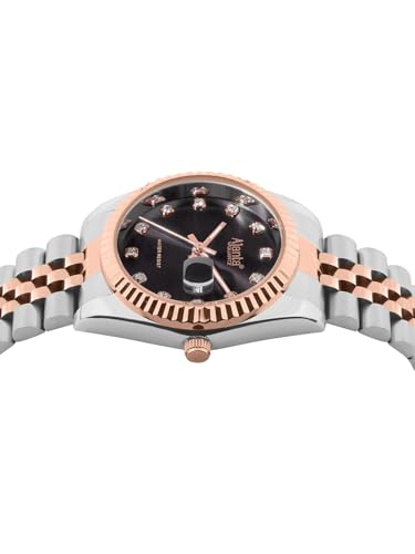 Image of Ajanta Quartz Avenza Women Analog Watch| Stainless Steel Bracelet Strap | Day & Date Display | Water Resistant | Formal & Casual Wrist Watch for Women
