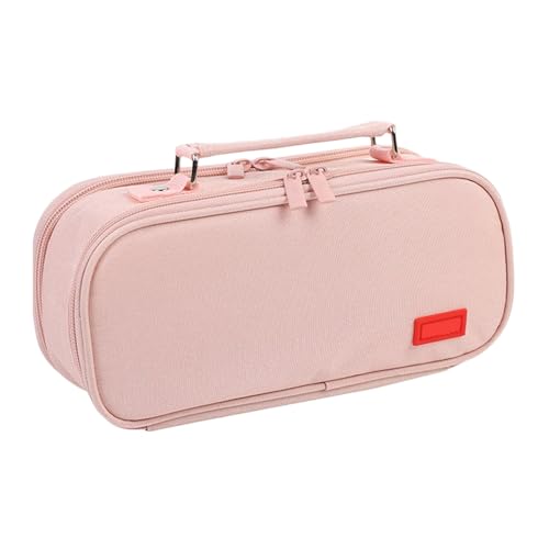 Estuche con cremallera de gran capacidad, estuche de papelería escolar para estudiantes, poliéster con cremallera duradera, organizador genial para escritorio, viajes, dormitorios, espacios de trabajo
