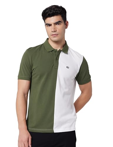 Image of Arrow Sport Men Regular fit Cotton Colour Blocked Short Sleeves Polo Shirt