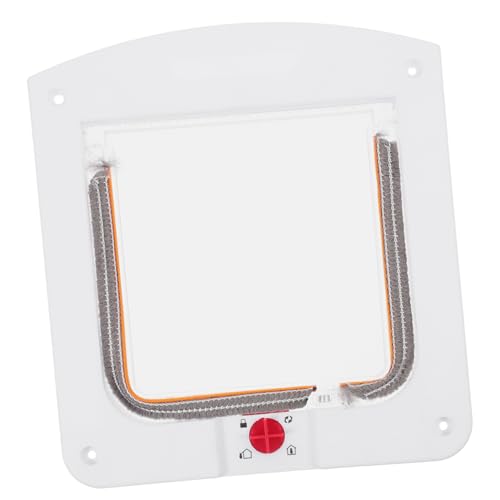 GALPADA Adjustable Cat Door with Lock Dual Flap for Interior Exterior Use Easy to Clean Construction Control Entry Exit for Cats and Dogs