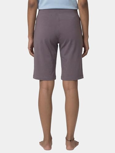 Image of Enamor Mid Rise Knee Length Drawstring Closure City Shorts for Women - Slim Fit, Soft and Breathable Cotton - E044