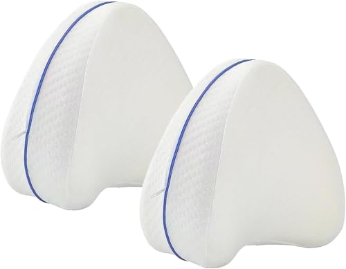 JUJUGEN 【新スタイル人気】 【2個セット】足枕 膝枕 就寝用 股関節痛と坐骨神経痛 膝クッション をらげするスムーズスパイン矯正枕 質の高い睡眠 低反発膝枕 横向き膝枕寝用。 補助枕 カバー洗濯可能 着脱可能 横向き膝枕 ハート型太もも枕/圧力分散