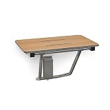 18" x 15" Teak Folding Wall Mount Shower Seat Bench, ADA Compliant