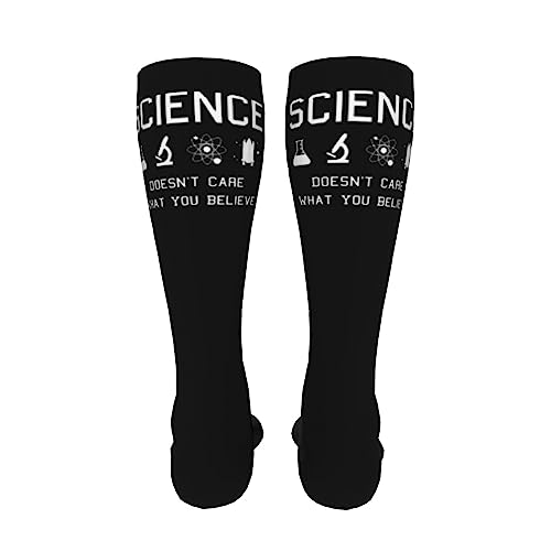 Science Doesn'T Care What You Believe Knee High Socks For Women Long Tube Socks Athletic Compression Socks Unisex High Socks Girls4