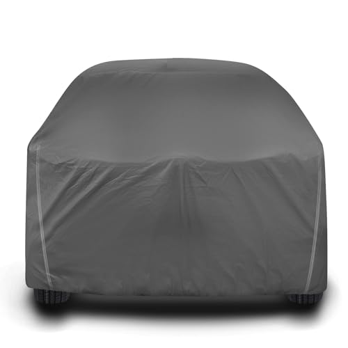 Image of Auto Hub Waterproof Car Cover Compatible with Eeco with Mirror Pockets, Soft Cotton Lining, Eeco Car Cover Waterproof, Grey