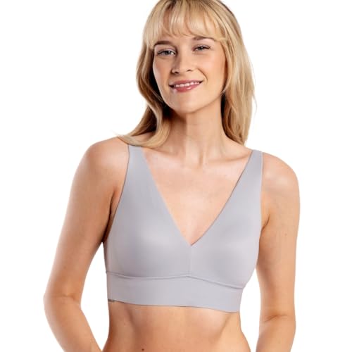 Image of Floatley Cozy Wireless Plunge Bra for Women, Buttery Soft Comfort Seamless Everyday Bra with Embedded Pad