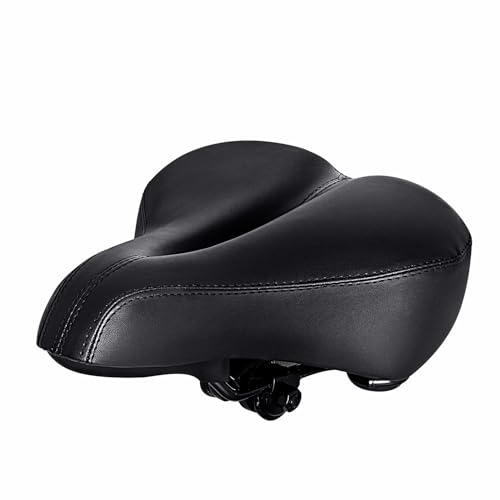 Dripex Sella per Bicicletta Comoda, Sella Bici Comoda in Gel Ergonomico Impermeabile,Uomo Donna Sella Bici con Riflettenti per Bici da Strada, Mountain Bike, City Bike(Nero)