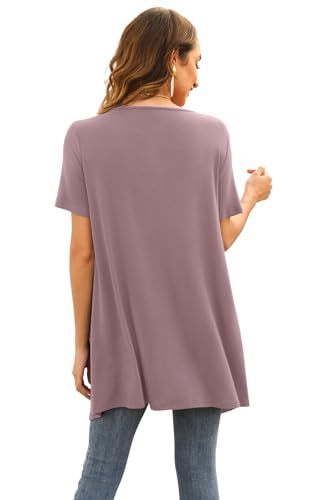 Image of Veryoung Floral Short Sleeve Cardigans for Women Casual Drape Open Front Lightweight Summer Cardigan with Pocket High Low Hem