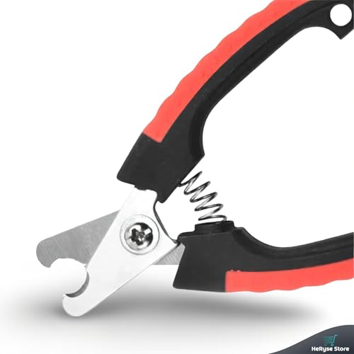 Alicate Cortador de Unhas para Pets – Cães e Gatos, 16cm, em Aço Inoxidável, com Cabo Preto e Vermel