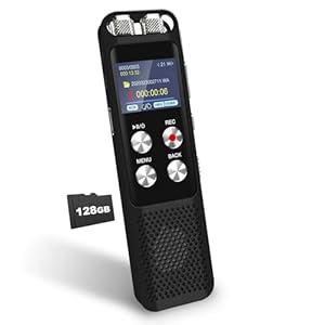 136GB Digital Voice Recorder: Voice Activated Recorders with Playback, Audio Recording Device for Lectures Meetings, Dictaphone Sound Portable Tape Recorder with Password | USB