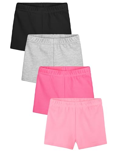 Image of Resinta 4 Pack Baby and Toddler Girls' Cotton Bike Shorts Solid Cotton Bike Shorts Soft Pull-On Safety Shorts for Daily Wear