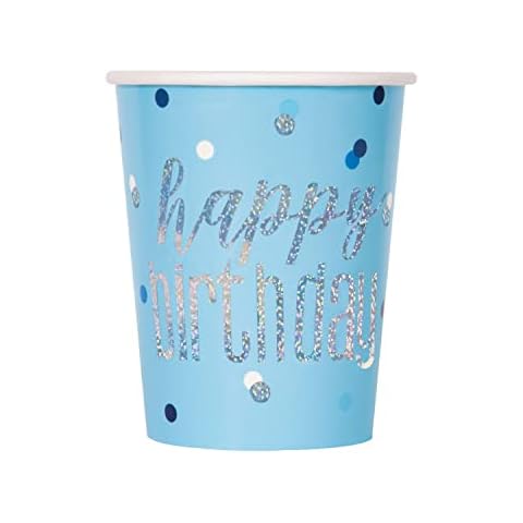 Unique Glitz Blue & Silver Paper Cups Cover