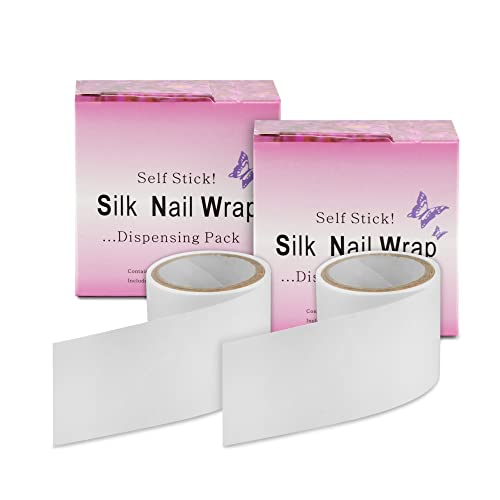 Beauty7 Bande Fibre de Soie et Verre 100CM Pour Réparation et Prolongement d'Ongle, Nail Art Manucure Pansement (2 Unités)