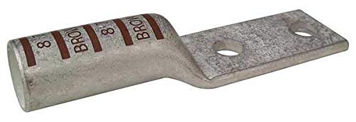 Two-Hole Lug Compression Connector, Cable Size 500 Kcmil, Straight Barrel, Standard,210413360