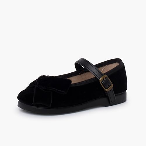 Mary Janes Leather-Type Strap Velvet Bow2
