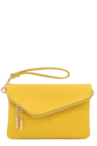 Image of FashionPuzzle Envelope Wristlet Clutch Crossbody Bag with Chain Strap