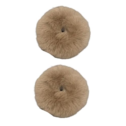 2 elastici per capelli in finta pelliccia, morbidi elastici per capelli, accessori per capelli per coda di cavallo e polso, per donne e ragazze (marrone)