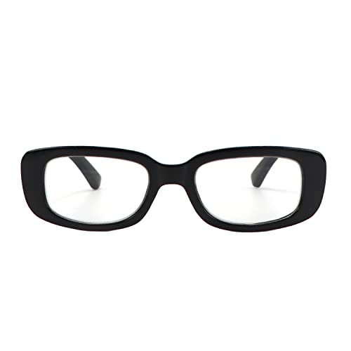 Photo 1 of FUPRECIOUS Reading Glasses for Women Computer Square Vintage Narrow Rectangle Fashion Readers Glasses Black 2.0 x
