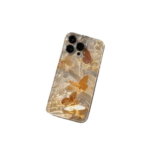 Amazon.co.jp: GuoDuo iphone 15 14 携帯ケース 水リップル 蝶