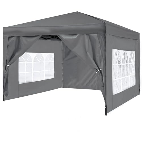 ISE Tonnelle Pliante, Barnum Pliant 3x3 avec Rideaux, Tonnelle de Jardin Exterieur, Tonnelle Pliable...