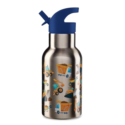 Crocodile Creek Costruction Stainless Drinking Bottle 13.5 Oz, 1 EA