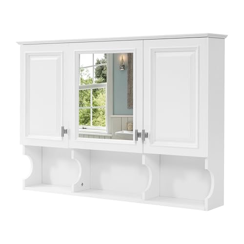 Merax Bathroom Wall Cabinet, 41" x 28" Mirrored Medicine Cabinet