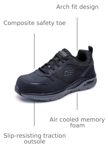 Image of Skechers Mens Lace Up Safety Arch Fit Sr Comp Toe