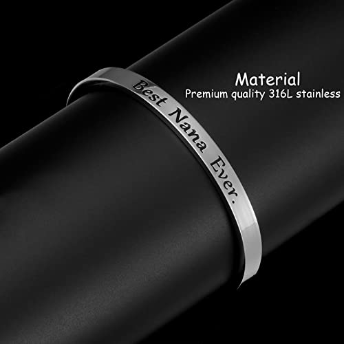 Kivosliviz Best Nana Ever Bracelet Birthday Gift for Nana Expandable Wire Bangle for Grandma2
