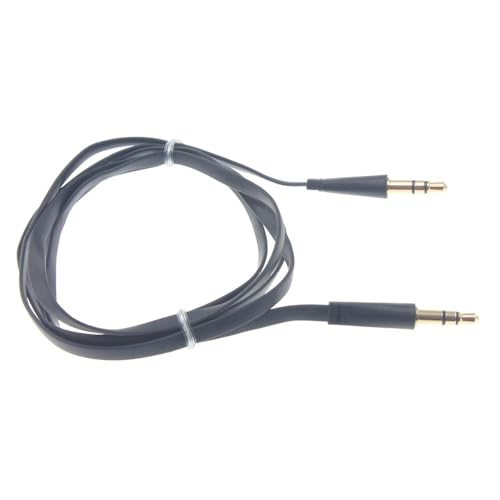 Cable Auxiliar 3.5mm con Adaptador Negro Plano miniatura 1