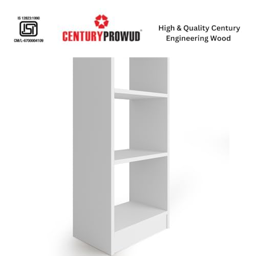 Image of FURLAY SlimTower 180 cm Tall Bookshelf, White 6-Tier Slim Open Shelf Organizer, Space Saving Book Rack for Bedroom, Study Room, Living Room, Office, Kids Room & Decor Storage (FWBS7L-White)
