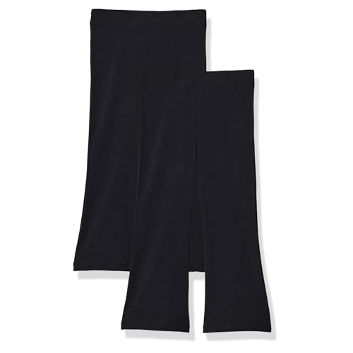 Amazon Essentials Girls and Toddlers' Slim-Fit Knit Flare Legging, Pack of 2
