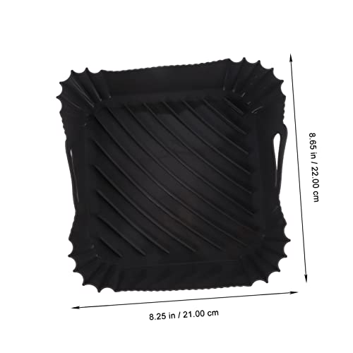 COLLBATH Heißluftfritteuse Silikontopf-backblech Ersatzkorbeinsatz Silikon Topf Backblech Tabletts Dampfgarkorb Aus Silikon Airfryer Topf Tauschen Wiederverwendbar Ofen Quadrat Kieselgel – Bild 3
