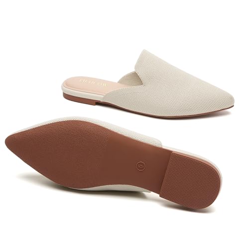 Image of Tilocow Knit Mules Office Slip on Loafers Business Casual Flats for Women