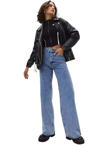 Image of KOTTY Women's Relaxed Fit Wide Leg Denim Jeans Stylish High Waist Casual Look