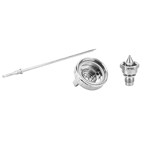 Image of Spray Nozzle Set, Stainless Steel Aircap Nozzle Needle Tip Accessories Compatible with W101 Pneumatic Spray Guns for Professional Painting and Finishing