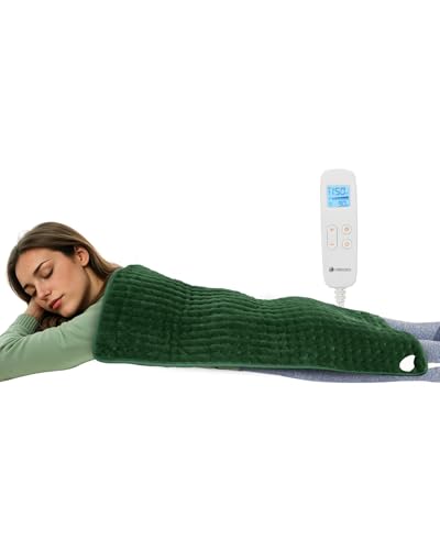 Image of CooCoCo 17x33'' Large Heating Pad for Back, Gifts for Mom Dad, Electric Heated Pad for Neck Shoulders, Heat Pad, Auto Off, 10ft Cord, Gifts for Women Men