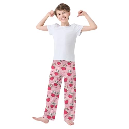 Milk Cow Love You Boys Long Pants Soft Trousers Elastic Waist Kids Lounge Bottoms with Pockets S-XL2