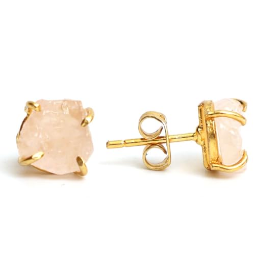 Gempires Natural Raw Rose Quartz Prong...