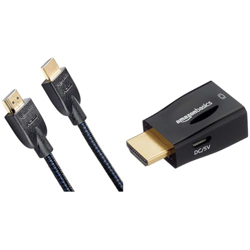 Image of amazon basics High-Speed Braided HDMI Cable - 6 Feet - Supports Ethernet, 3D, 4K and Audio Return -